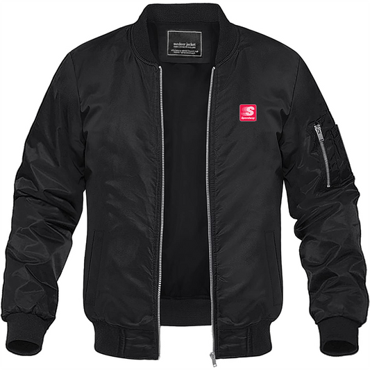 Men's Speedway Gas Station  Logo Lightweight Bomber Jacket Windbreaker Softshell Varsity Jacket Coat