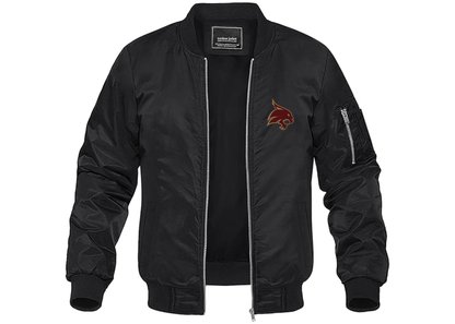Men's Texas State Bobcats Lightweight Bomber Jacket Windbreaker Softshell Varsity Jacket Coat