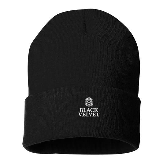 Black Velvet Logo Beanie Hat