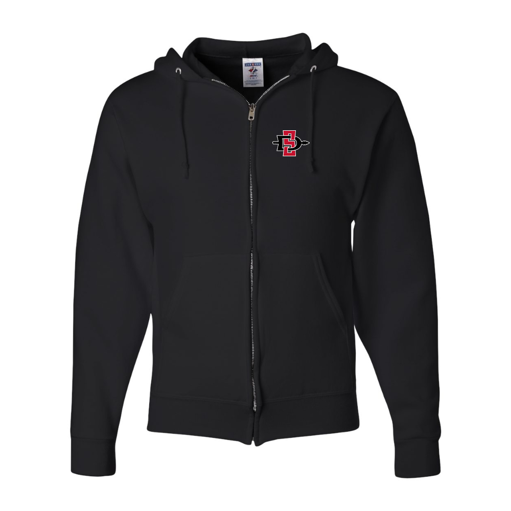 Men's San Diego State Aztecs Logo JERZEES NuBlend Full-Zip Hooded Sweatshirt