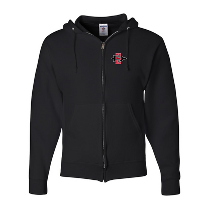 Men's San Diego State Aztecs Logo JERZEES NuBlend Full-Zip Hooded Sweatshirt