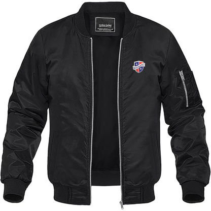 Men's Marquette Logo Lightweight Bomber Jacket Windbreaker Softshell Varsity Jacket Coat