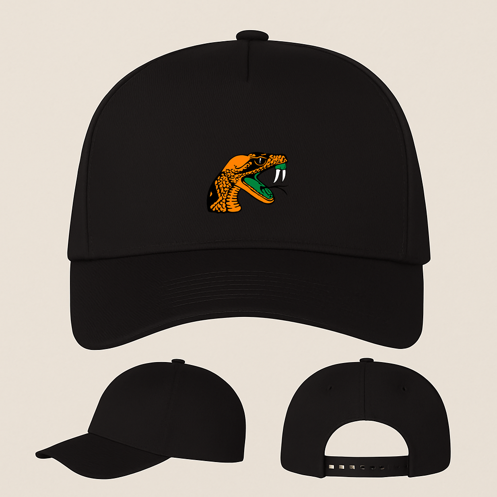 Florida AM Rattlers Logo Five Panel Twill Snapback Cap