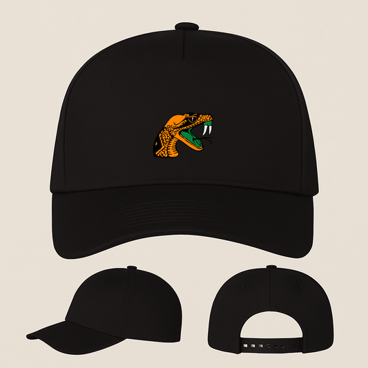 Florida AM Rattlers Logo Five Panel Twill Snapback Cap
