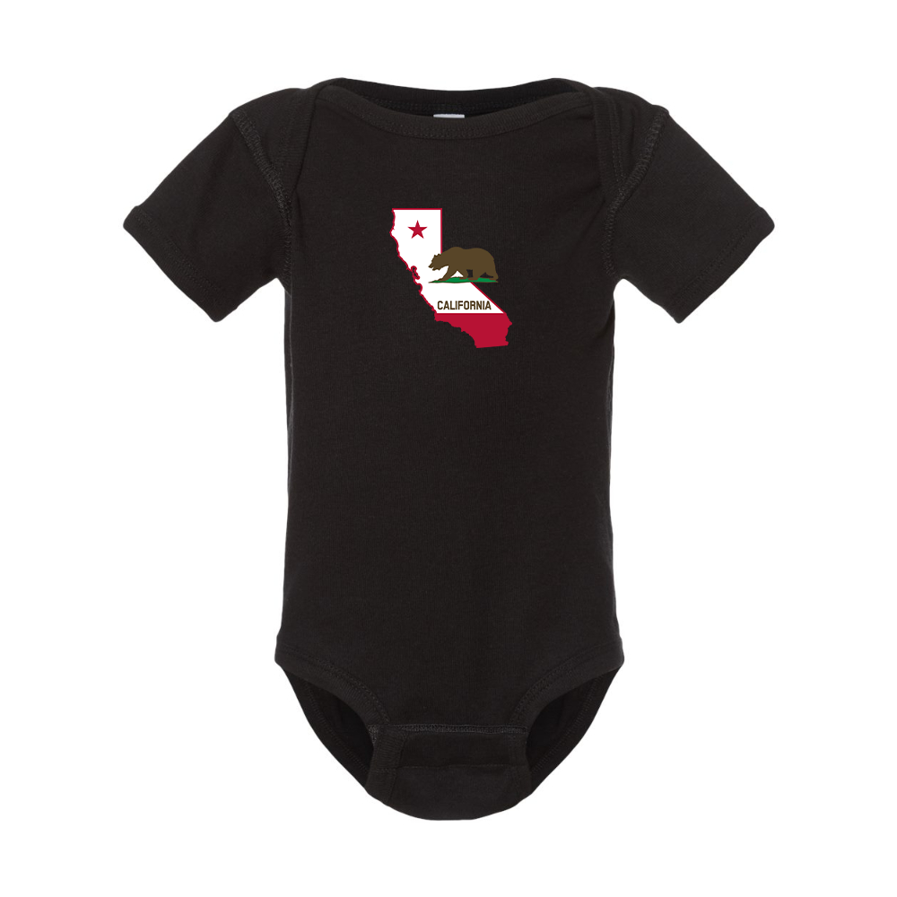 California Bear Map Rabbit Skins Infant Baby Rib Bodysuit