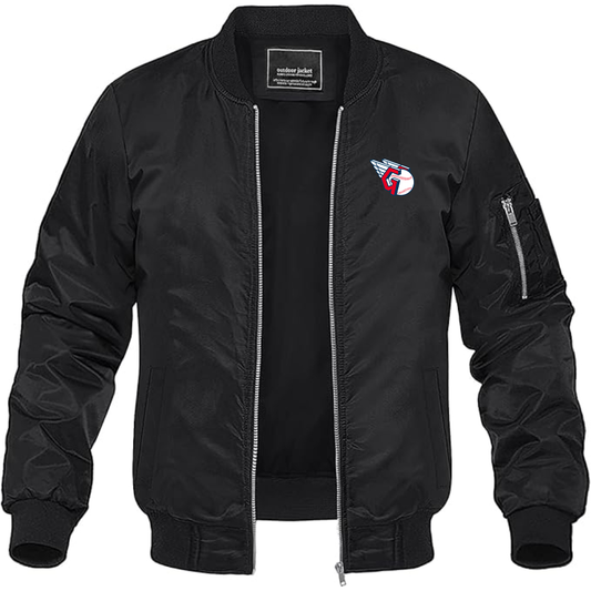 Men's Cleveland Guardians  Logo Lightweight Bomber Jacket Windbreaker Softshell Varsity Jacket Coat