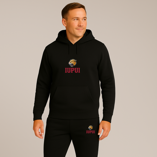 Men's IUPUI Jaguars Logo Hoodie Joggers Set
