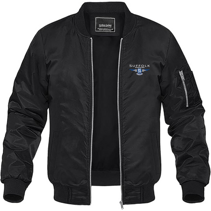 Men's Suffolk Sportscars Logo Lightweight Bomber Jacket Windbreaker Softshell Varsity Jacket Coat