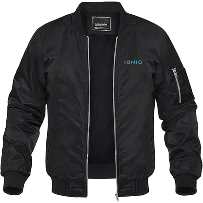 Men's Ioniq Logo Lightweight Bomber Jacket Windbreaker Softshell Varsity Jacket Coat