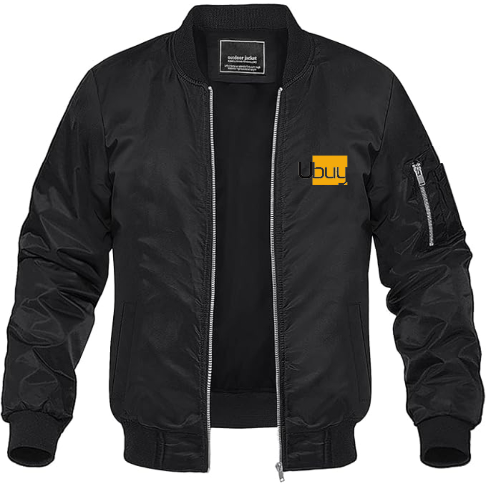 Men's Ubuy Logo Lightweight Bomber Jacket Windbreaker Softshell Varsity Jacket Coat
