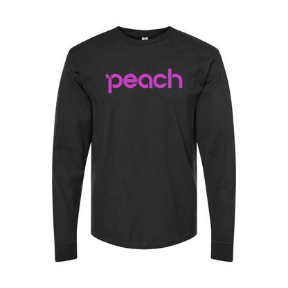 Men's Peach Aviation Logo Long Sleeve T-Shirt