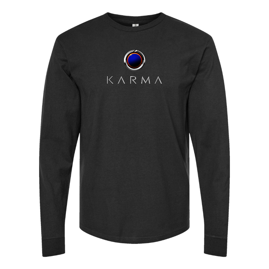 Men's Karma  Logo Cotton Long Sleeve T-Shirt