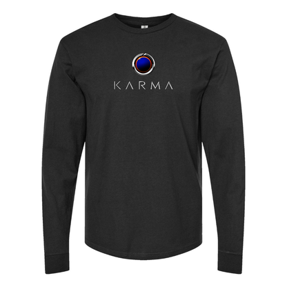 Men's Karma  Logo Cotton Long Sleeve T-Shirt