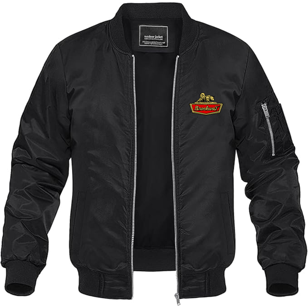 Men's Brockway Logo Lightweight Bomber Jacket Windbreaker Softshell Varsity Jacket Coat