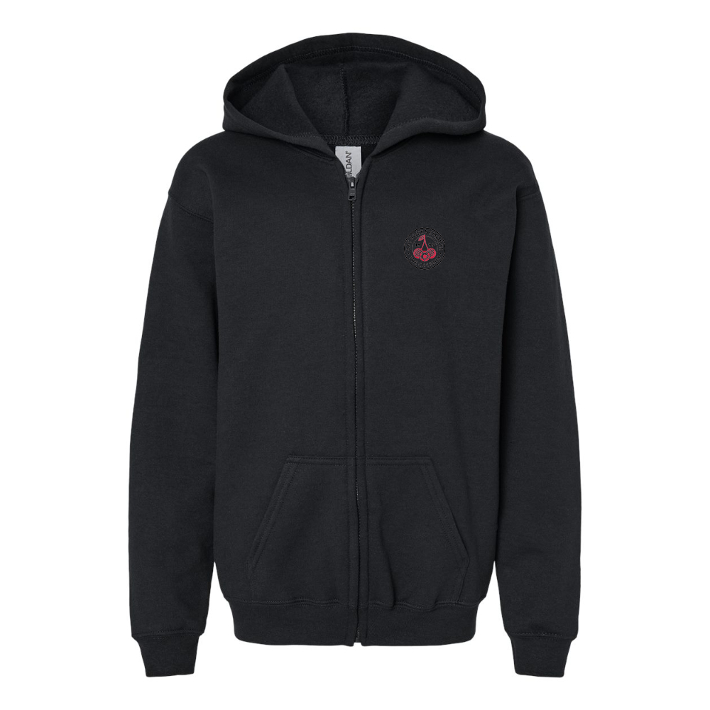 Gildan Heavy Blend Youth AFC Bournemouth Soccer Logo Full Zip Hooded Sweatshirt