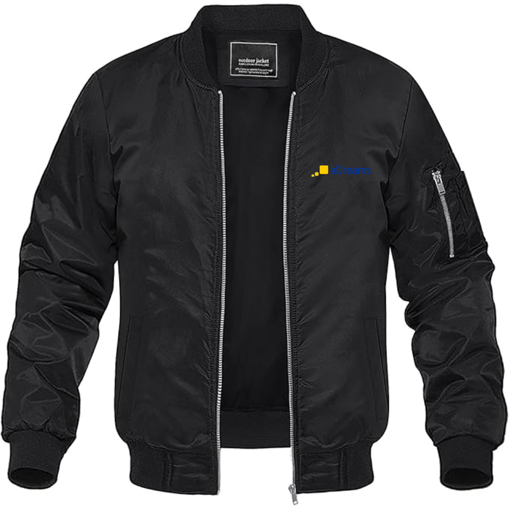 Men's Edreams Logo Lightweight Bomber Jacket Windbreaker Softshell Varsity Jacket Coat