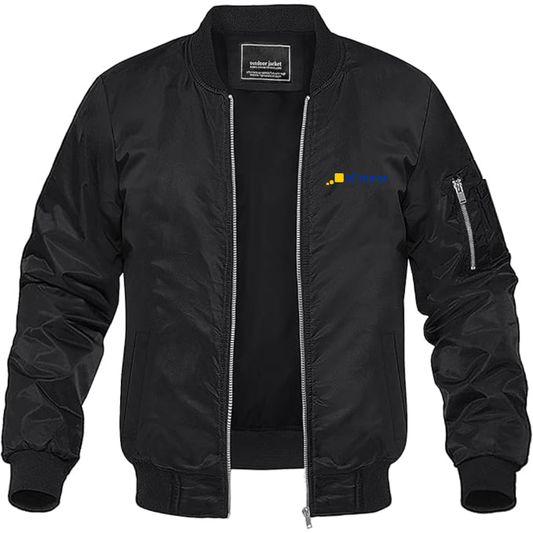 Men's Edreams Logo Lightweight Bomber Jacket Windbreaker Softshell Varsity Jacket Coat