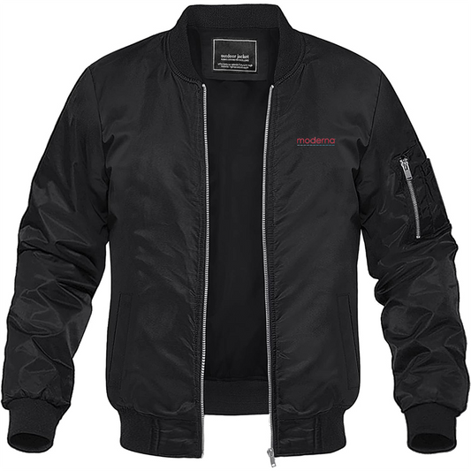Men's Moderna Logo Lightweight Bomber Jacket Windbreaker Softshell Varsity Jacket Coat