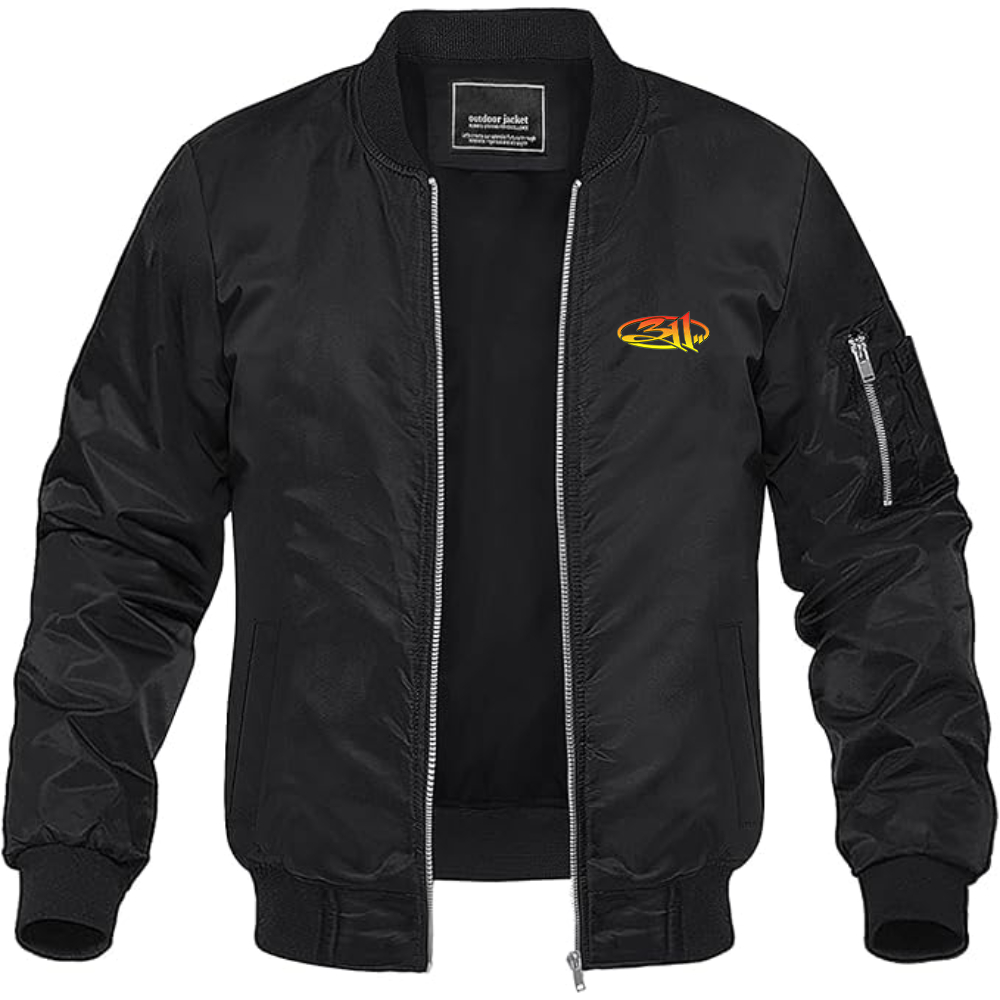 Men's 311 Logo Lightweight Bomber Jacket Windbreaker Softshell Varsity Jacket Coat