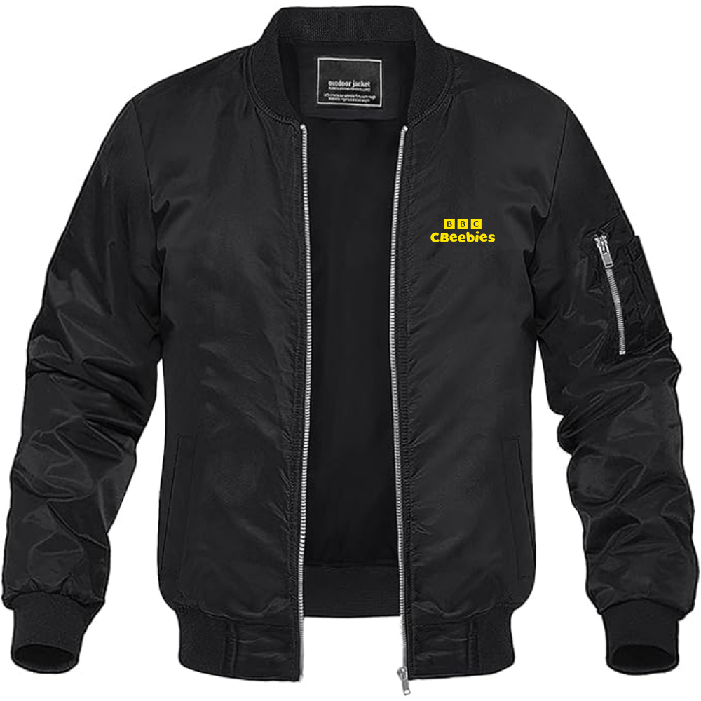Men's CBeebies Logo Lightweight Bomber Jacket Windbreaker Softshell Varsity Jacket Coat