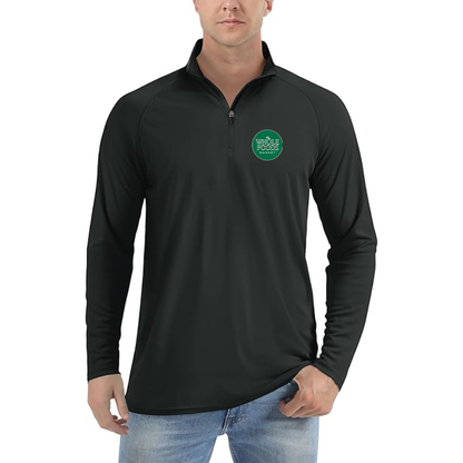 Men'sWhole Foods Market Lightweight Quarter-Zip Athletic Shirt Long Sleeve Western Carolina Catamounts - Black