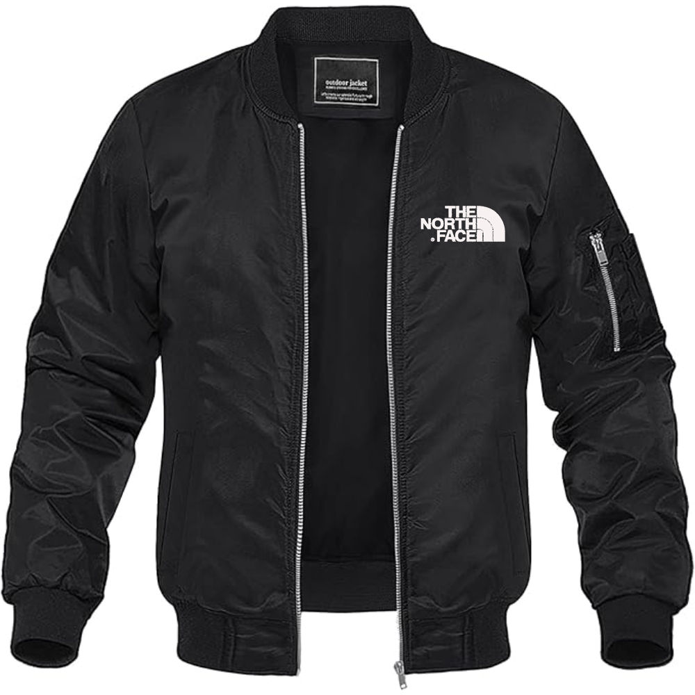 Men's The North Face Black Logo white Lightweight Bomber Jacket Windbreaker Softshell Varsity Jacket Coat