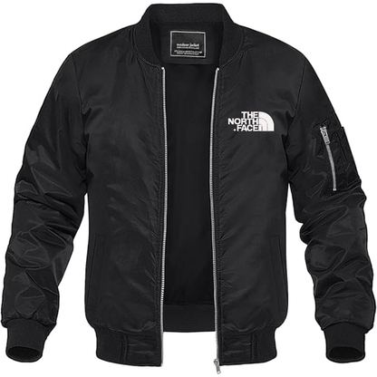 Men's The North Face Black Logo white Lightweight Bomber Jacket Windbreaker Softshell Varsity Jacket Coat