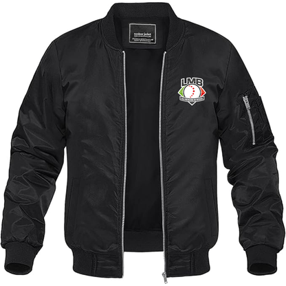 Men's Liga Mexicana de Béisbol Logo Lightweight Bomber Jacket Windbreaker Softshell Varsity Jacket Coat