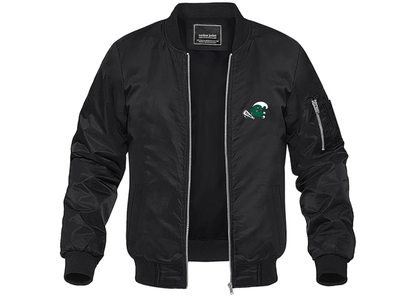 Men's Tulane Green Wave Lightweight Bomber Jacket Windbreaker Softshell Varsity Jacket Coat
