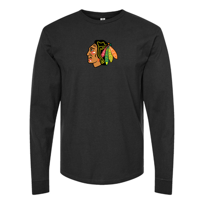 Men's Blackhawks Logo Long Sleeve T-Shirt
