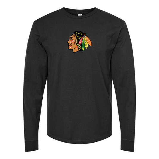 Men's Blackhawks Logo Long Sleeve T-Shirt