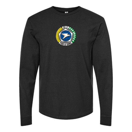 Men's Pos & Giro Logo Cotton Long Sleeve T-Shirt
