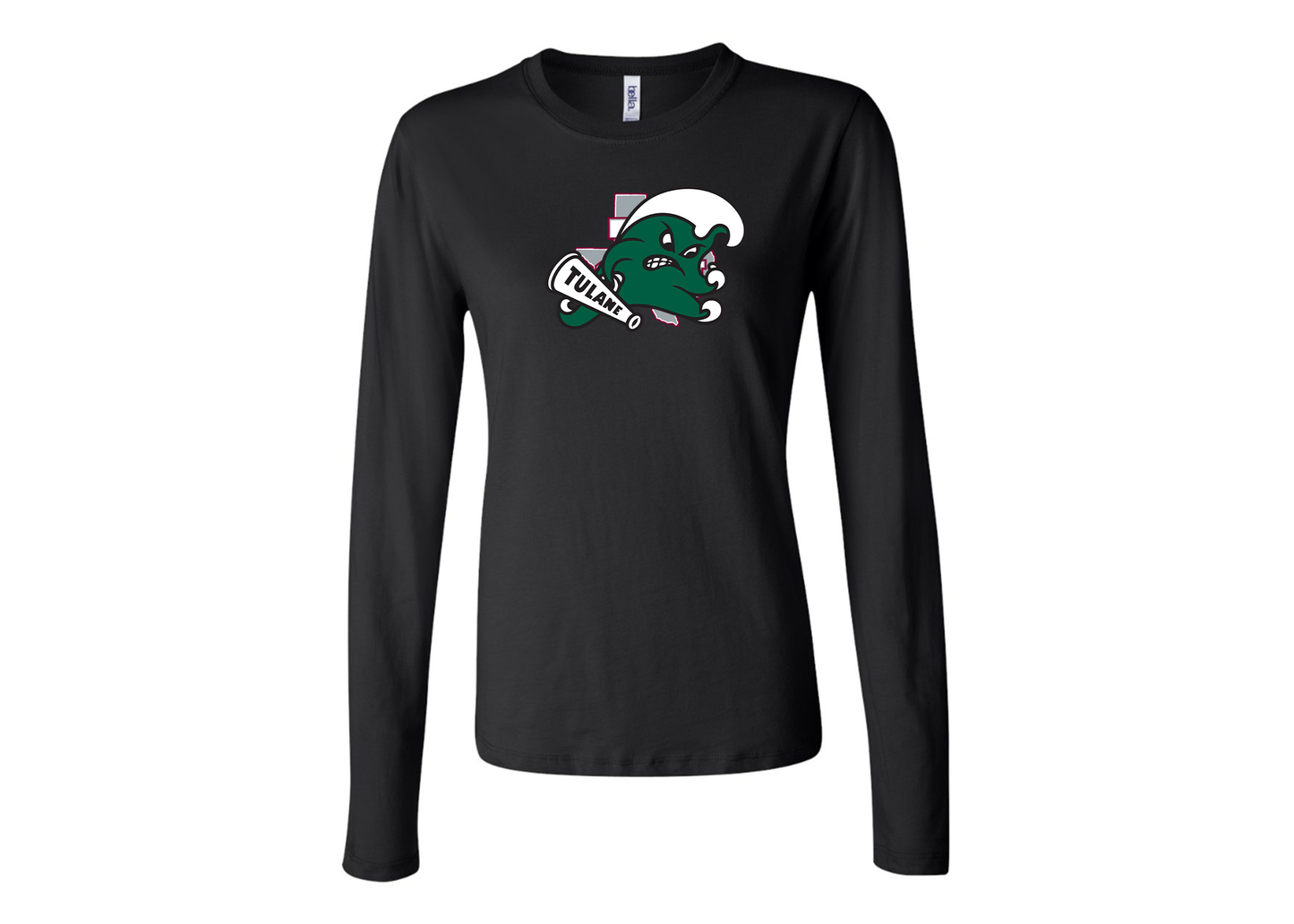 BELLA CANVAS Women’s Tulane Green Wave Jersey Long Sleeve Tee