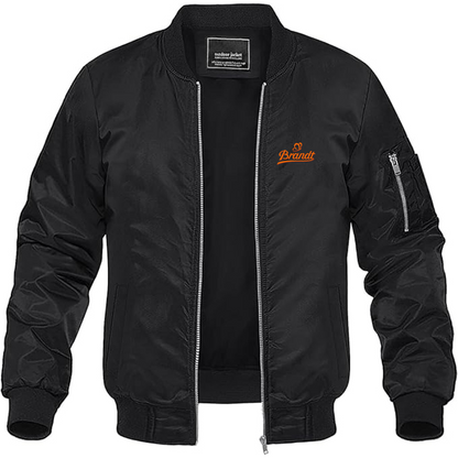 Men's Brandt Zwieback Logo Lightweight Bomber Jacket Windbreaker Softshell Varsity Jacket Coat