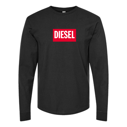 Youth Diesel Logo Cotton Long Sleeve T-Shirt
