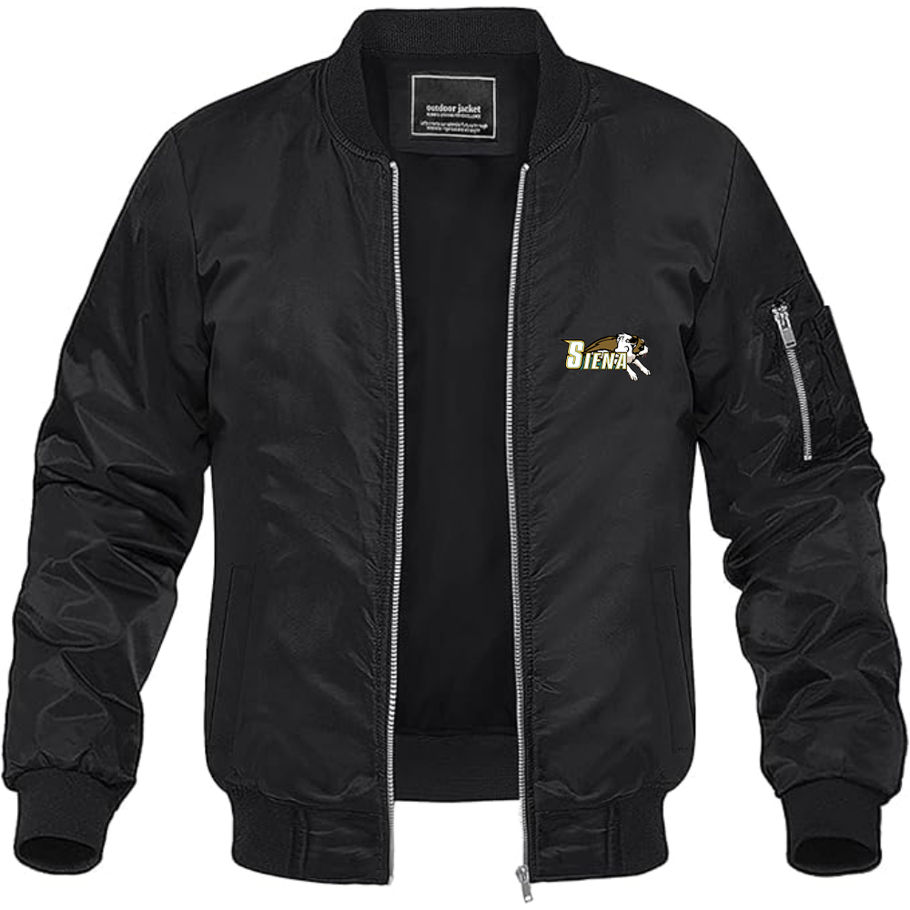 Men's Siena Saints Logo Lightweight Bomber Jacket Windbreaker Softshell Varsity Jacket Coat