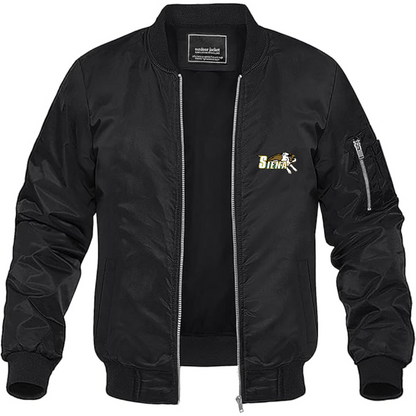 Men's Siena Saints Logo Lightweight Bomber Jacket Windbreaker Softshell Varsity Jacket Coat