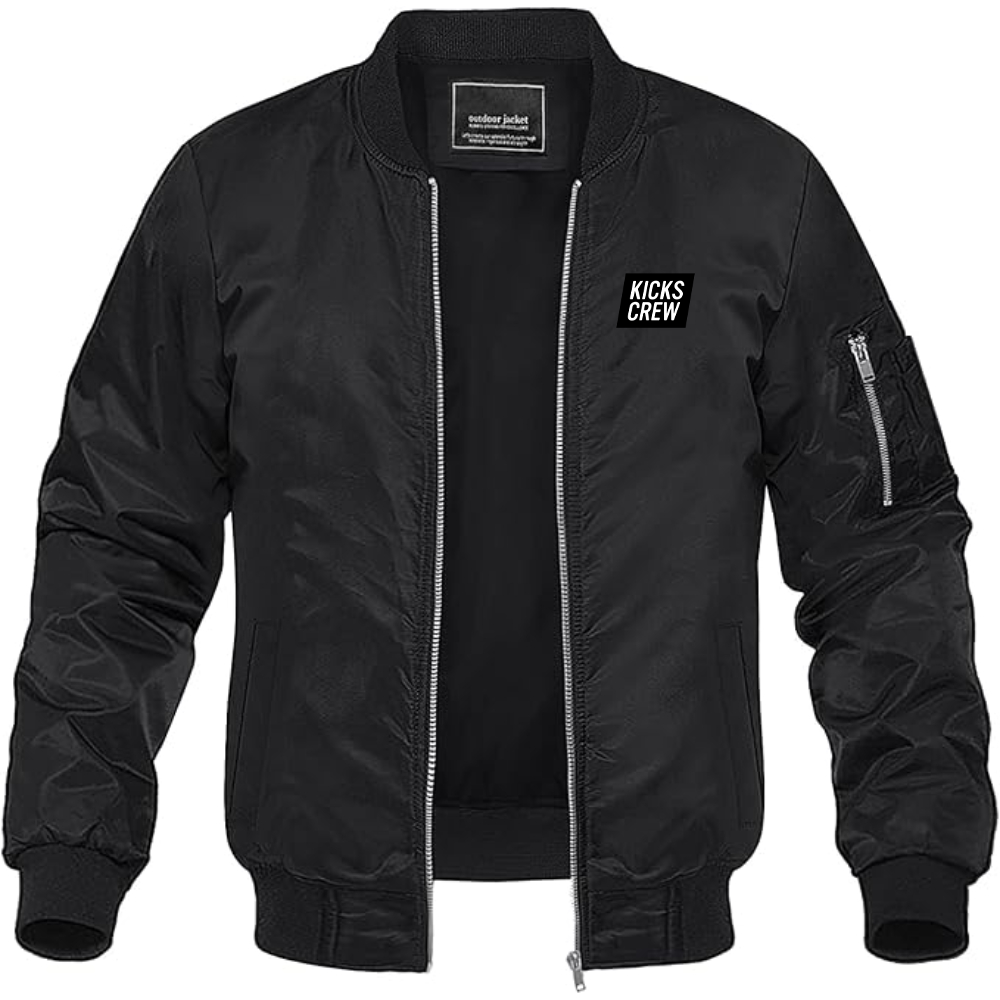 Men's  Kickscrew Logo Lightweight Bomber Jacket Windbreaker Softshell Varsity Jacket Coat