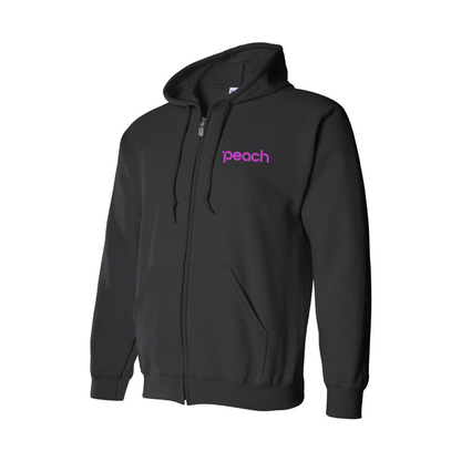 Men's Peach Aviation Logo Zipper Hoodie