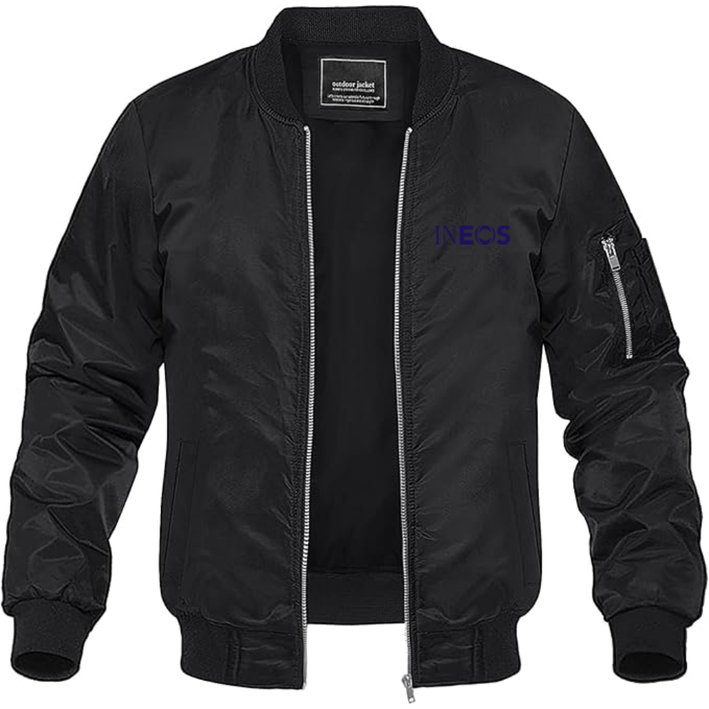 Men's INEOS Logo Lightweight Bomber Jacket Windbreaker Softshell Varsity Jacket Coat
