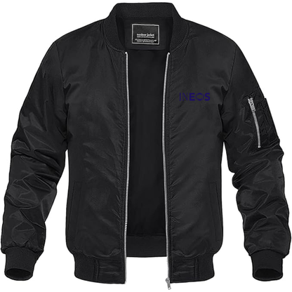 Men's INEOS Logo Lightweight Bomber Jacket Windbreaker Softshell Varsity Jacket Coat