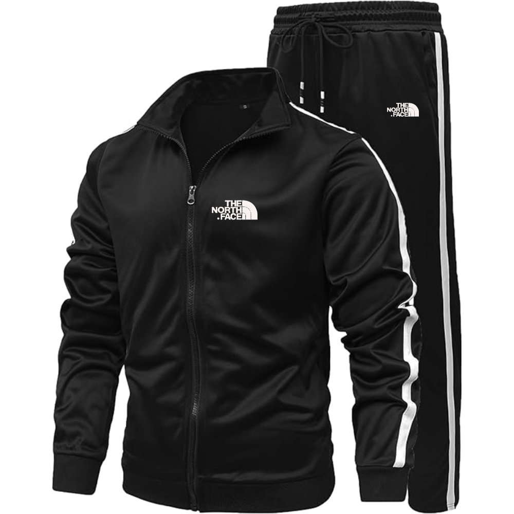 Men's The North Face Black Logo white Dri-Fit TrackSuit