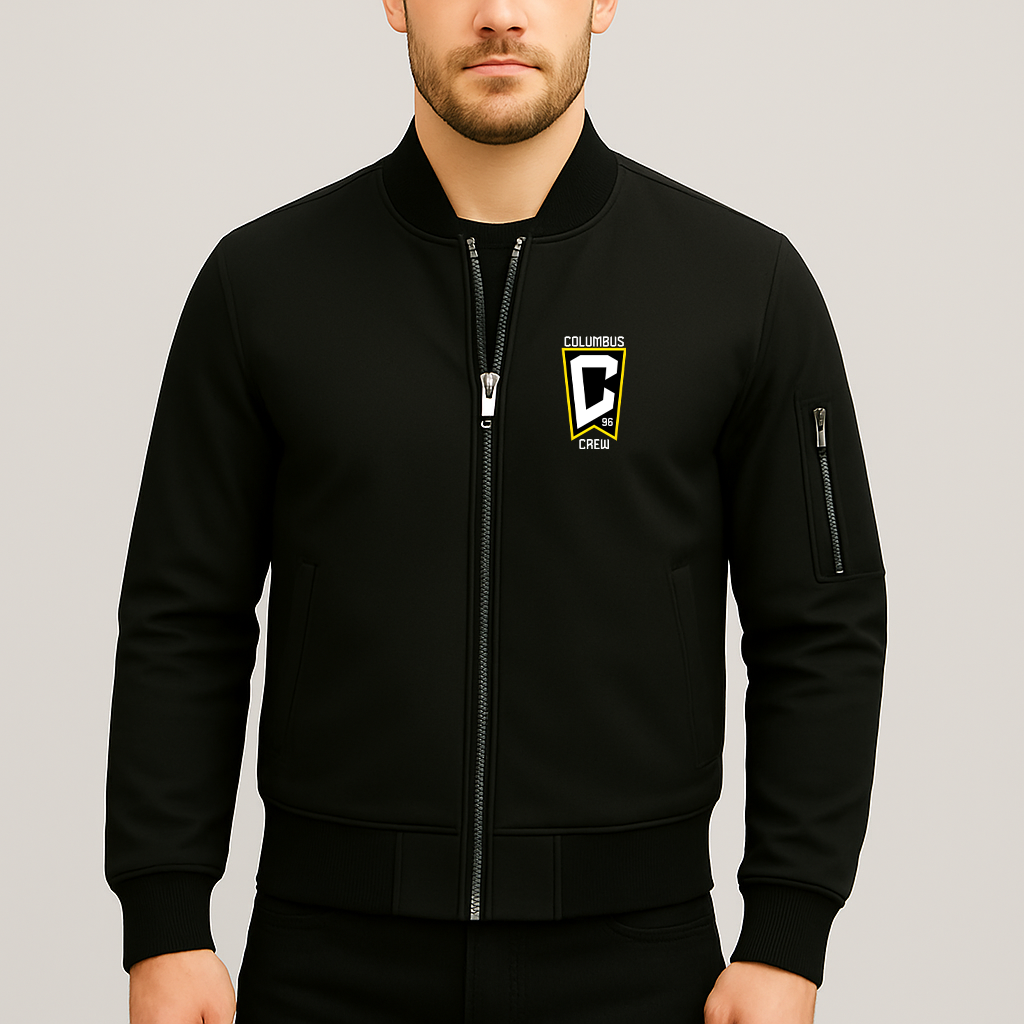 Men's Columbus Crew FC Lightweight Bomber Jacket - Black