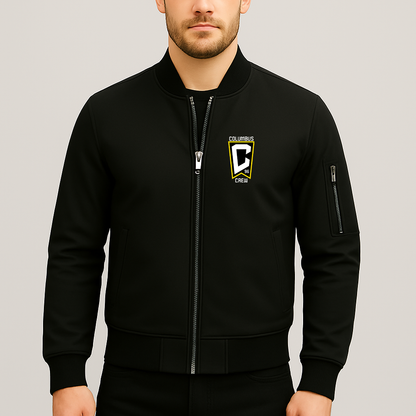 Men's Columbus Crew FC Lightweight Bomber Jacket - Black