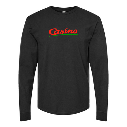 Men's Casino Logo Cotton Long Sleeve T-Shirt
