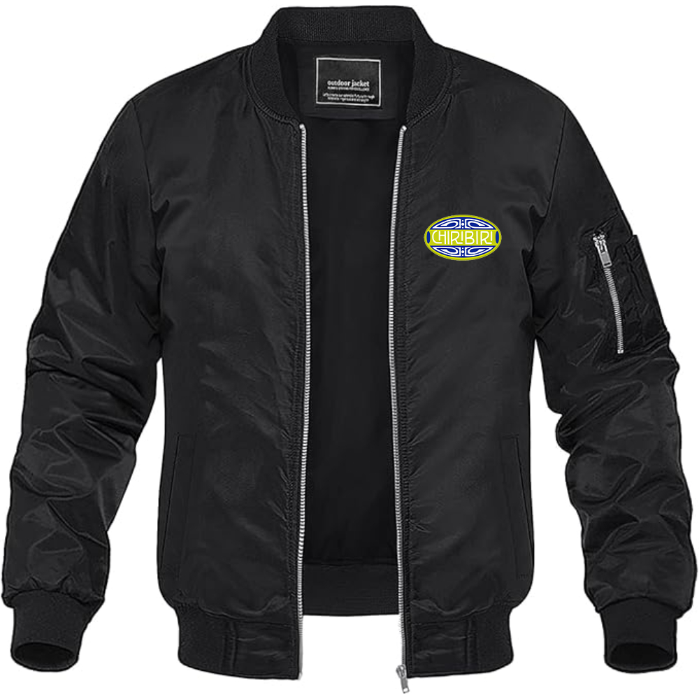 Men's Chiribiri Logo Lightweight Bomber Jacket Windbreaker Softshell Varsity Jacket Coat