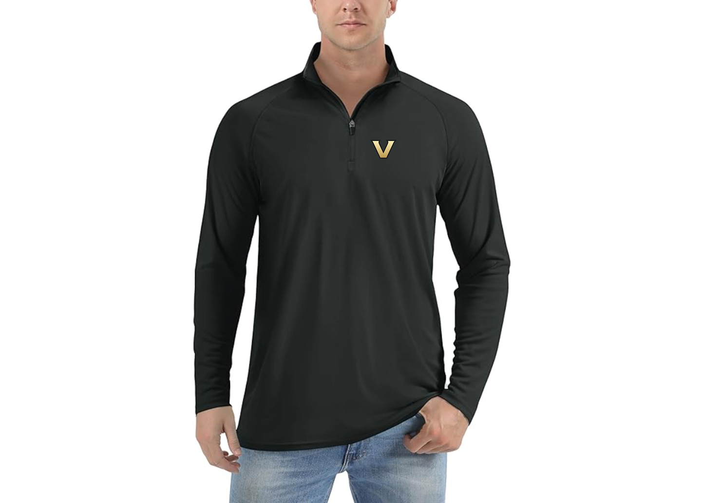 Men's Vanderbilt Commodores Lightweight Quarter-Zip Athletic Shirt Long Sleeve Performance Wear
