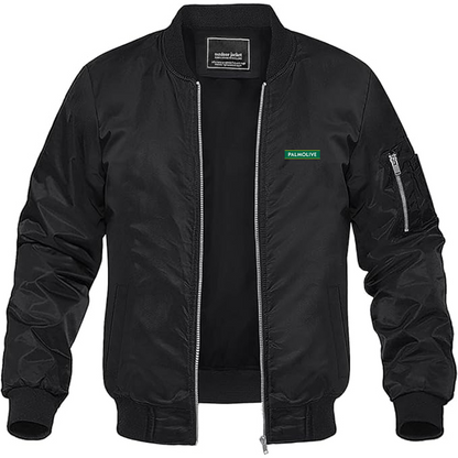 Men's Palmolive Logo Lightweight Bomber Jacket Windbreaker Softshell Varsity Jacket Coat