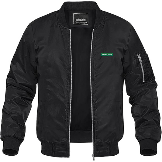 Men's Palmolive Logo Lightweight Bomber Jacket Windbreaker Softshell Varsity Jacket Coat