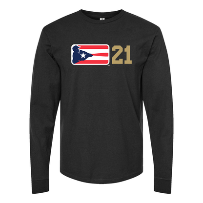 Men's  Liga de Beisbol Profesional Roberto Clemente Logo Cotton Long Sleeve T-Shirt